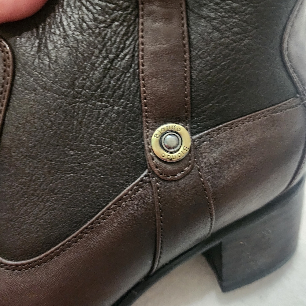 Blondo Dark Brown Fur-Trim Buckle Ankle Boots - Picture 7 of 13